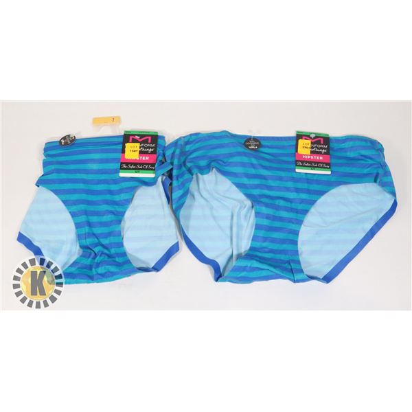 2 MAIDENFORM HIPSTERS LADIES L BLUE