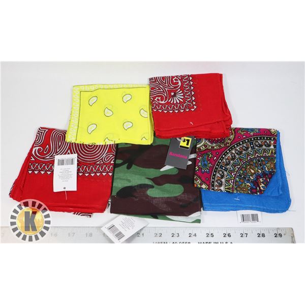 LOT OF 5 BANDANAS