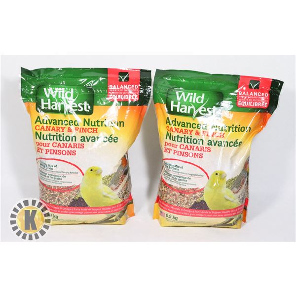 2 BAGS OF WILD HARVEST CANARY & FINCH BIRD FEED