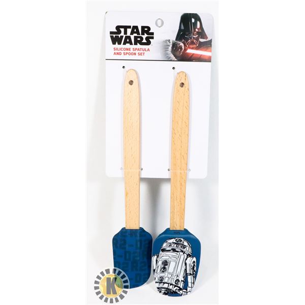 NEW STAR WARS SILICONE SPATULA AND SPOON SET R2D2