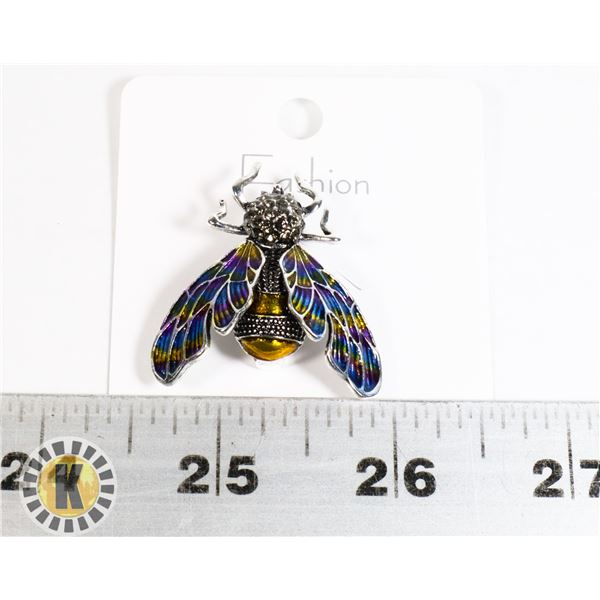 NEW VINTAGE STYLE BEE BROOCH WITH RHINESTONES