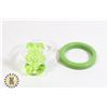 Image 1 : NEW 2PC RING SET. 1 GREEN GUMMY BEAR RING AND