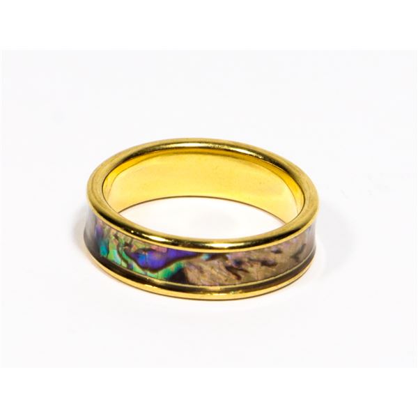NEW COMFORT BAND ABALONE LOOK RING