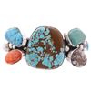 Image 2 : Navajo Chimney Butte Silver Multi Stone Bracelet