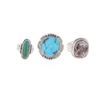 Image 1 : Navajo Sterling Silver Turquoise & Agate Rings