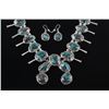 Image 1 : Navajo Apache Blue Turquoise Squash Blossom Set