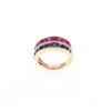 Image 1 : Ruby Blue Sapphire & Diamond 14k Yellow Gold Ring