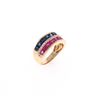 Image 4 : Ruby Blue Sapphire & Diamond 14k Yellow Gold Ring