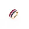 Image 8 : Ruby Blue Sapphire & Diamond 14k Yellow Gold Ring