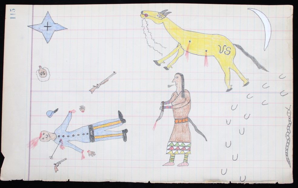 1890-1899 Original Blemmingham Indian Ledger Art