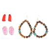 Image 1 : Navajo Sterling Silver Jasper & Turquoise Earrings