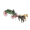 Image 1 : C. 1900-1920 Rare Kenton Cast Iron Two Horse Wagon