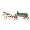 Image 2 : C. 1900-1920 Rare Kenton Cast Iron Two Horse Wagon