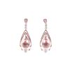 Image 1 : Art Deco Morganite Diamond 14k Rose Gold Earrings