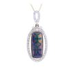 Image 3 : Elegant Opal Diamond & 14k Yellow Gold Necklace