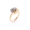 Image 8 : Antique Freeform Diamond & 14k Two Tone Gold Ring
