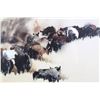Image 8 : Cowboy Moving Cows Lithograph by Williamson