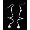 Image 11 : Zuni Effie C Sterling Silver Inlaid Snake Earrings