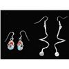 Image 1 : Zuni Effie C Sterling Silver Inlaid Snake Earrings