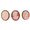 Image 1 : C1890 Cameo Carved Shell 12k GF Portrait Brooch's