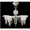 Image 1 : Lightolier Chandelier, Five-Arm, Glass Bobeches