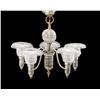 Image 4 : Lightolier Chandelier, Five-Arm, Glass Bobeches