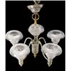 Image 7 : Lightolier Chandelier, Five-Arm, Glass Bobeches