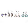 Image 1 : Navajo & Zuni Sterling Silver Multi Stone Earrings