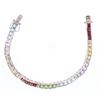 Opulent Multistone Sterling Silver Tennis Bracelet