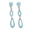 Image 1 : Old Pawn Zuni Petit Point Turquoise Earrings 1950