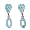 Image 2 : Old Pawn Zuni Petit Point Turquoise Earrings 1950