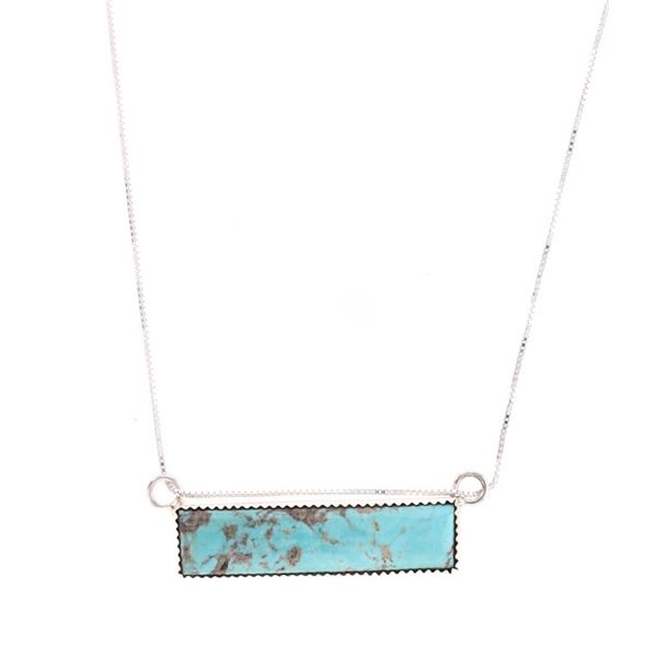 Navajo C. Byrd Sterling Silver Turquoise Necklace