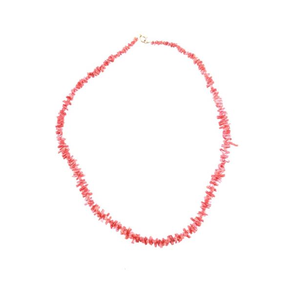 Navajo Graduated Red Branch Coral 14k GF Necklace