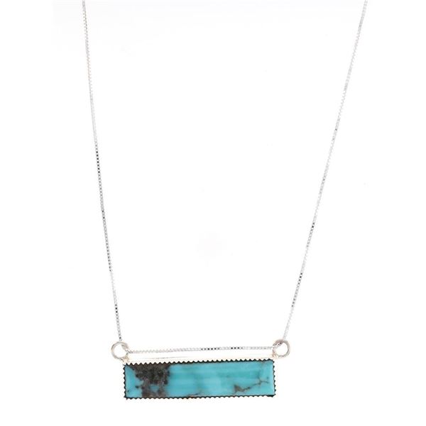 Navajo C. Byrd Sterling Silver Turquoise Necklace
