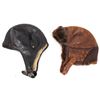 Image 1 : 1930s-40s WW2 Era Leather Aviator Caps