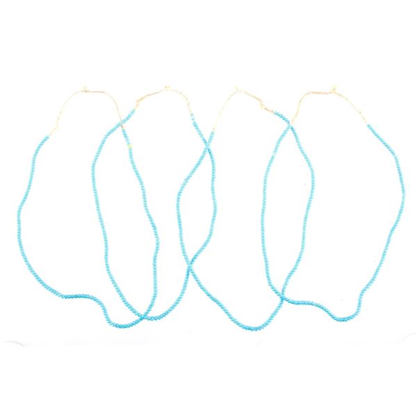 Native American Padre Bead Necklaces Light Blue