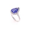 Image 2 : Excellent Tanzanite & Diamond 18K Gold Ring