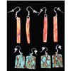 Image 1 : Navajo Turquoise & Spiny Oyster Earrings (4 Sets)