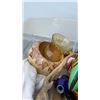 Image 9 : 2 TOTES OF FIGURES, SILVER PLATE, ESTATE GOODS