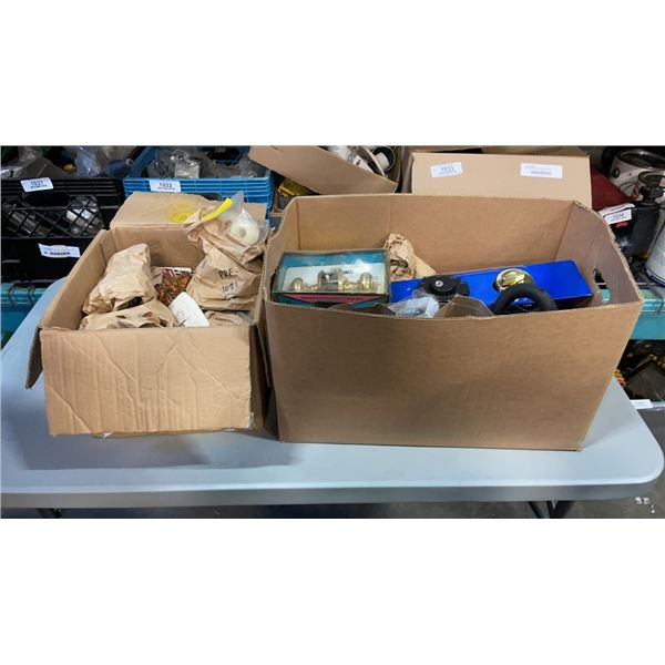 2 BOXES OF DOOR HARDWARE, SHOP SUPPLIES