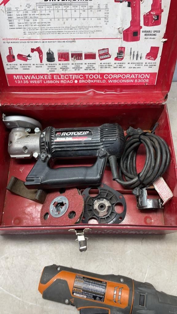 Battery Rotozip MILWAUKEE ROTOZIP, RIDGID CORDLESS JOBMAX NO BATTERY AND SKIL JIGSAW ...