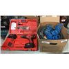 Image 1 : BOX OF AIRLINES AND MILWAUKEE CORDLESS 18VOLT 1/2" DRILL WORKING WITH BATTERY AND CHARGER