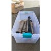 Image 1 : TOTE OF CANDLE STANDS AND DECOR