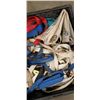 Image 8 : 2 CRATES AND TRAY OF LOAD STRAPS, GLOVES, SHOP SUPPLIES, CAR STEREO, ELECTRONICS