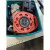 Image 2 : TOTE OF POWER TOOLS, EXTENTION CORD REEL, ANGLE GRINDER