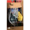 Image 2 : 2 BOXES OF TOOLS, SHOP SUPPLIES, FISH TAPE, AIR IM