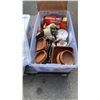 Image 1 : TOTE OF WOOD BOWLS, VASES