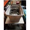 Image 1 : TOTE OF STAINLESS SERVING AND STEAMING DISHES