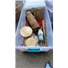 Image 1 : TOTE OF COLLECTIBLES, BONGOS, CARVING, LARGE STEIN