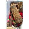 Image 4 : TOTE OF COLLECTIBLES, BONGOS, CARVING, LARGE STEIN